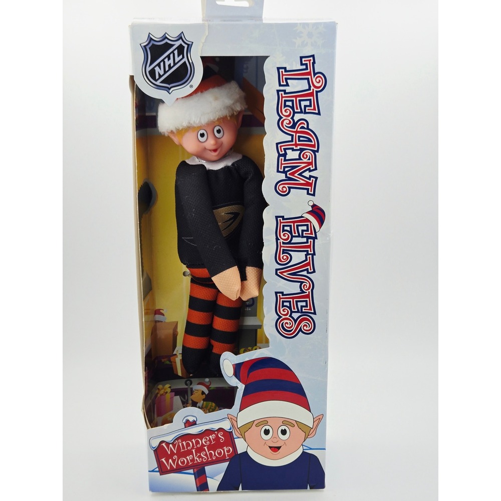 NHL Anaheim Ducks Team Elf Forever Collectibles Winners Workshop Plush NIB